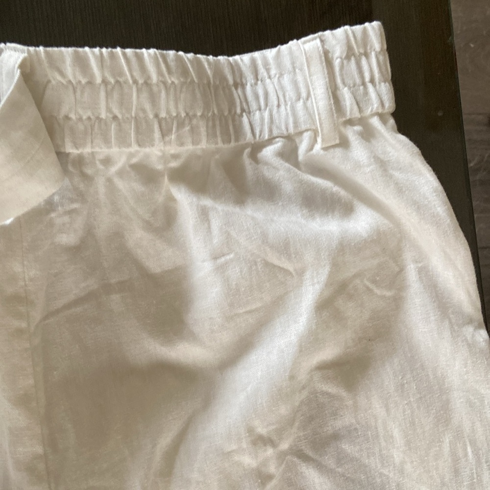 I.N.C. LINEN BLEND HIGH RISE WIDE LEG PANTS. WHITE - Picture 6 of 14